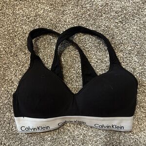 Calvin Klein Black Racerback Bra with Branded Elastic